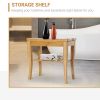 Long Bamboo Shower Bench Seat, 20" Wooden Spa Shower Stool with Underneath Storage Shelf Shoe Organizer
