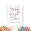 Trendy Decor 4U "Live Life in FULL Bloom!" Framed Wall Art for Living Room, Wall Art Print for Home Decor, Bedroom Wall Art by Heidi Kuntz