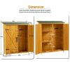 Outdoor Storage Shed with Lockable Door, Wooden Tool Storage Shed with Detachable Shelves and Pitch Roof, Natural