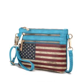 MKF Collection Alisson Vegan Leather Women FLAG Crossbody-Wristlet Bag by Mia K (material: Vegan Leather, Color: Turquoise)