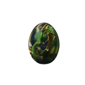 1 Set Lava Dragon Egg Crystal Transparent Resin Statue Luminous Dinosaur Eggs Souvenir Resin Craft Ornamental Home Decor Gifts (Color: Green, Ships From: CN)